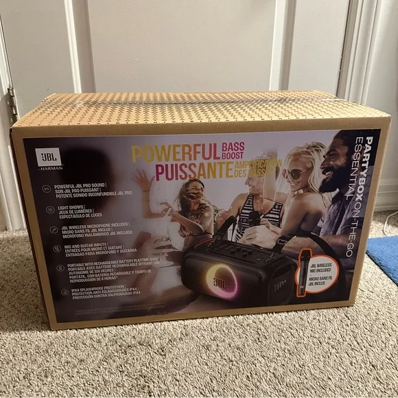 JBL Partybox On-The-Go Essential Rechargeable Splashproof Bluetooth Speaker - Picture 3 of 12